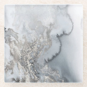 Silver Marble Glass Coaster