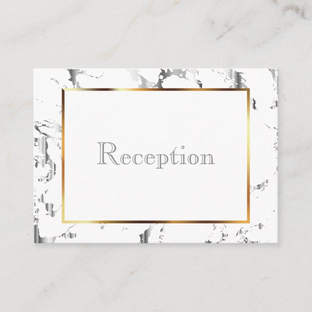 Silver Marble, Gold & White - Enclosure Card (Front)