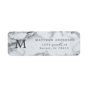 silver marble masculine return address label