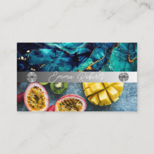 Silver Marble Pink Diamond Coach Business Card