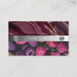 Silver Marble Pink Diamond Coach Business Card