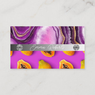 Silver Marble Pink Diamond Coach Business Card