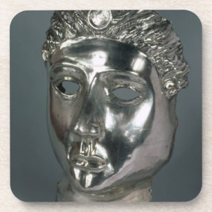 Silver mask, Roman, 1st half of 3rd century AD (si Coaster
