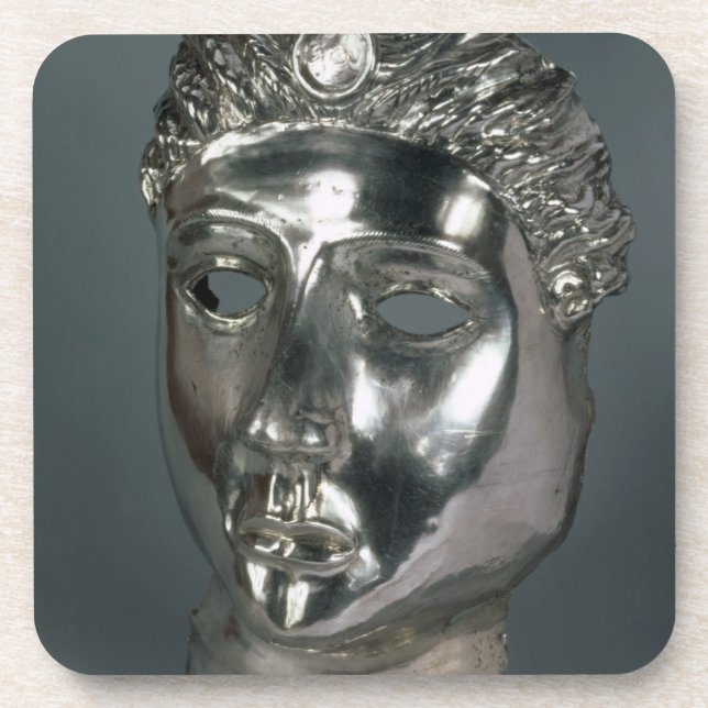 Silver mask, Roman, 1st half of 3rd century AD (si Coaster (Front)