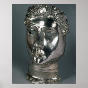 Silver mask, Roman, 1st half of 3rd century AD (si Poster