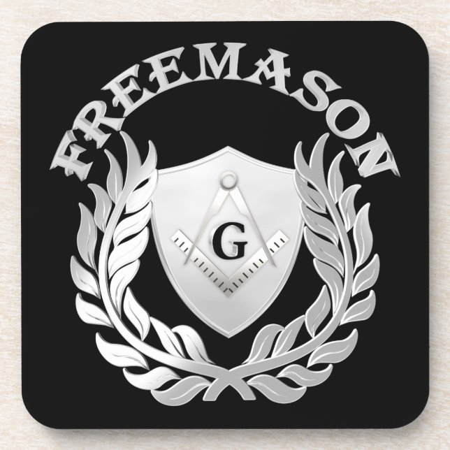 Silver masonry symbol coaster (Front)