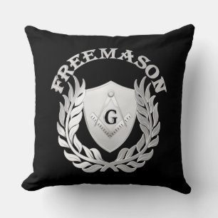 Silver masonry symbol cushion