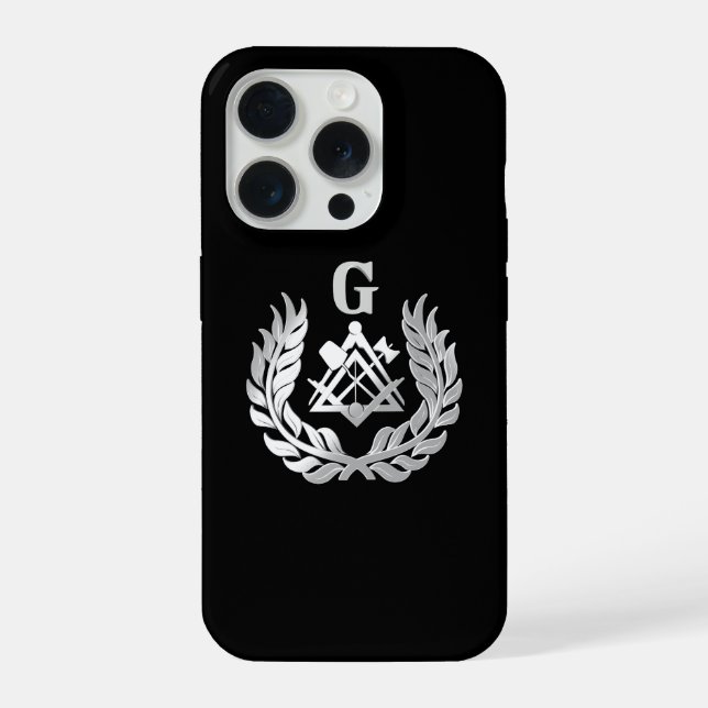 Silver masonry symbol iPhone case (Back)