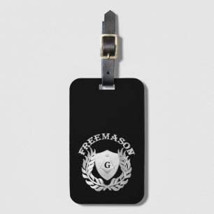 Silver masonry symbol luggage tag