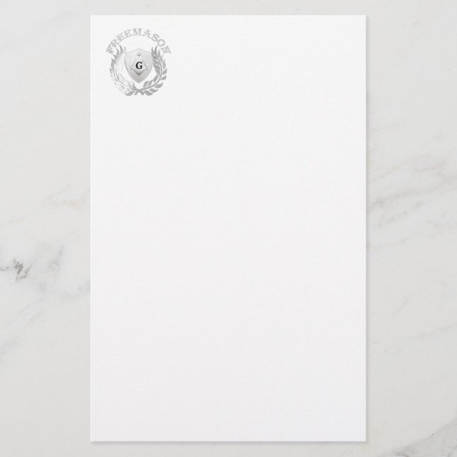 Silver masonry symbol stationery (Front)