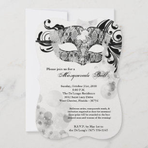 Silver Masquerade Ball Mask Costume Halloween Part Invitation