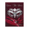 Silver Masquerade Red Jewel Save The Date Postcard