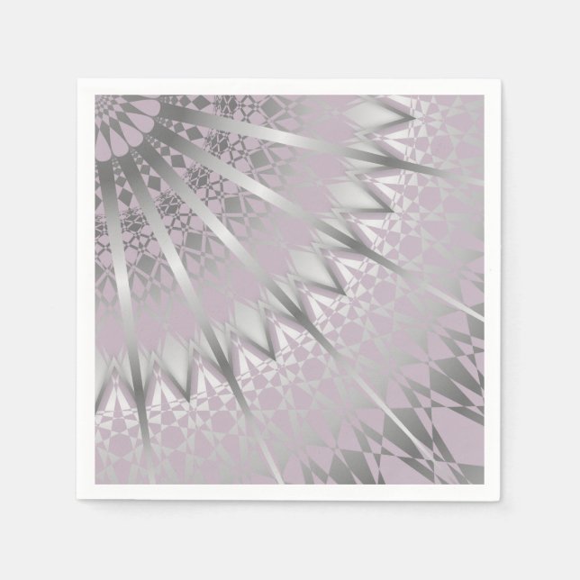 Silver Mauve Mandala Napkin (Front)