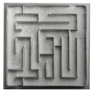 Silver maze ceramic tile