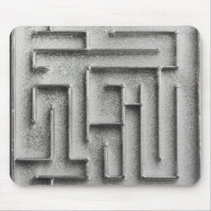 Silver maze mouse pad