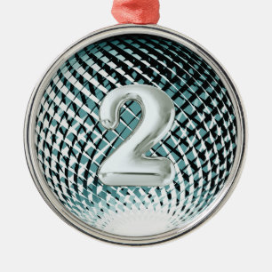 Silver medal, 2nd place winner Sticker Metal Ornament