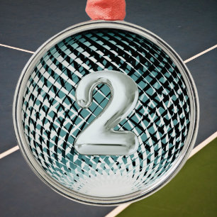 Silver medal, 2nd place winner Sticker Metal Ornament