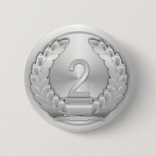 Silver Medal 6 Cm Round Badge