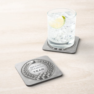 Silver Medal Beer Pong Tournament Championship Coaster