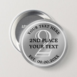 Silver Medal button for 2nd place in competition