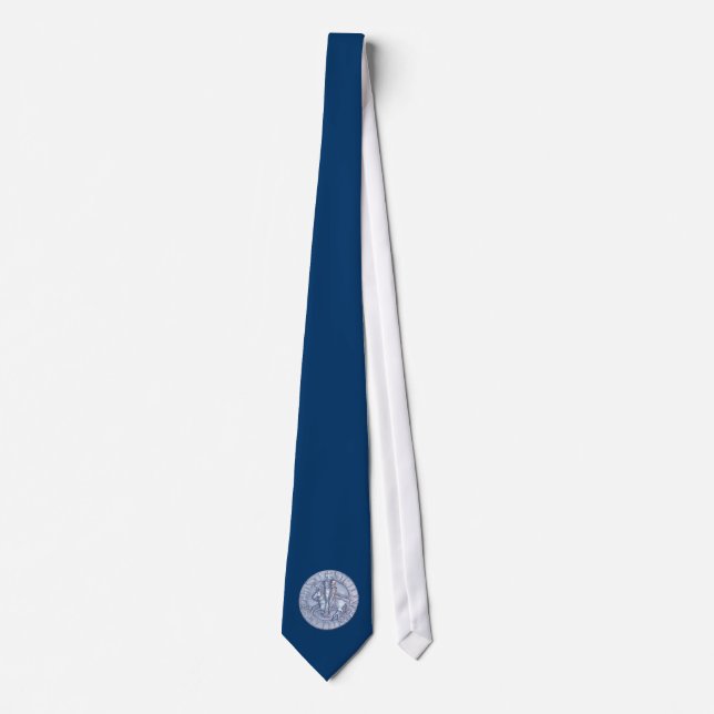 Silver Mediaeval Seal of the Knights Templar Tie (Front)