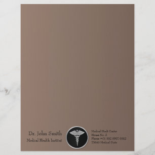 Silver Medical Caduceus - Letterhead