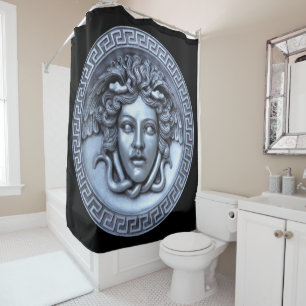 Silver Medusa Shower Curtain