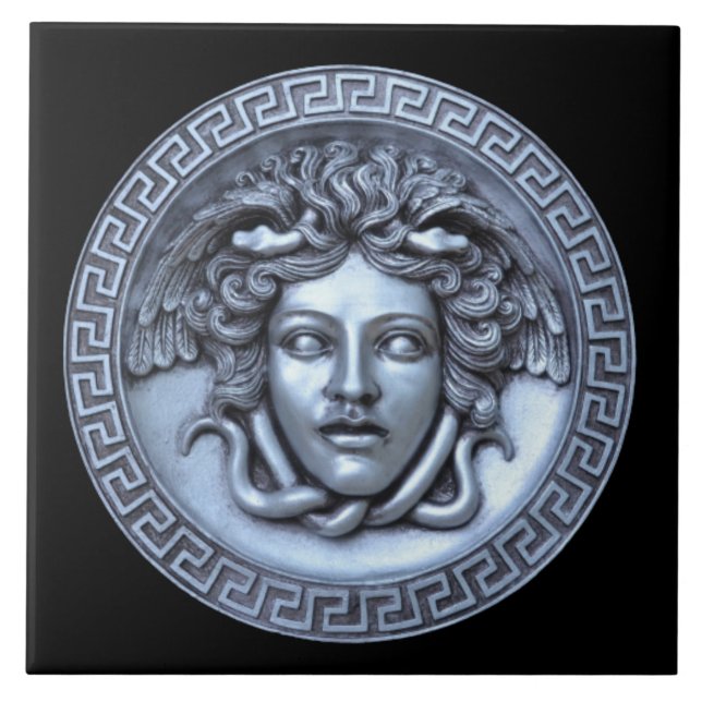 Silver Medusa Wall Tile (Front)