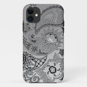 Silver Mehndi pattern design iPhone5 covers
