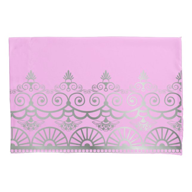 Silver Mehndi - Pillow Case (Front)
