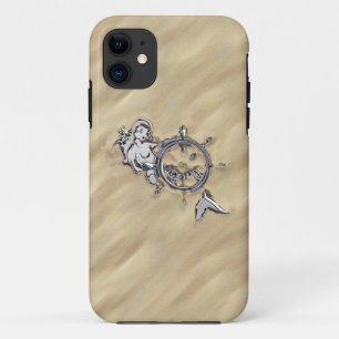 Silver Mermaid in the Sand iPhone 11 Case
