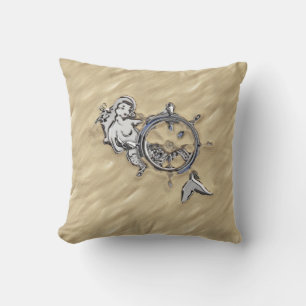 Silver Mermaid in the Sand Cushion