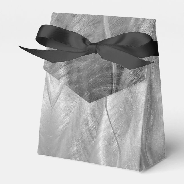 Silver Metal Abstract   Favour Box (Front Side)