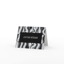 Silver Metal Bar Mitzvah Thank You Note II