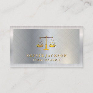 Silver Metal Brush   Silver Glossy Border Business Card