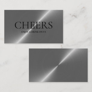 Silver Metal Effect Free Drinks Ticket Card