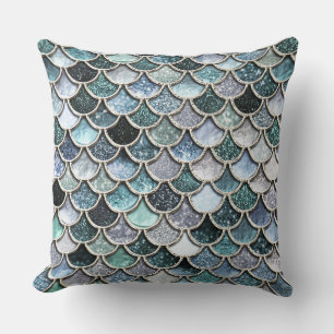 Silver Metal Foil Glitter Mermaidscales Scales Cushion
