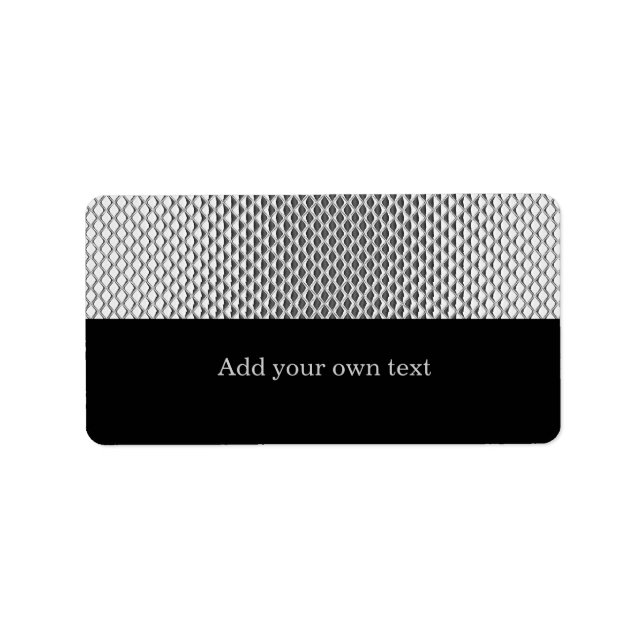 Silver Metal Glitter Black Label Gift Sticker (Front)