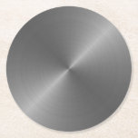 Silver Metal Look Circular Metallic Round Paper Coaster<br><div class="desc">This design may be personalised by choosing the Edit Design option. You may also transfer onto other items. Contact me at colorflowcreations@gmail.com or use the chat option at the top of the page if you wish to have this design on another product or need assistance. See more of my designs...</div>