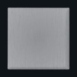 Silver Metal Look Magnet<br><div class="desc">Silver brushed metal look (faux).  

Customise this great product with your own scannable QR bar code text,  monogram,  logo,  company slogan,  or personal message! (click the orange "Customise it!" button above)</div>