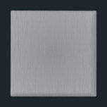 Silver Metal Look Magnet<br><div class="desc">Silver brushed metal look (faux).  

Customise this great product with your own scannable QR bar code text,  monogram,  logo,  company slogan,  or personal message! (click the orange "Customise it!" button above)</div>