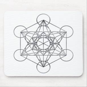 Silver Metal Metatron's Cube Mouse Pad