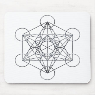 Silver Metal Metatron's Cube Mouse Pad