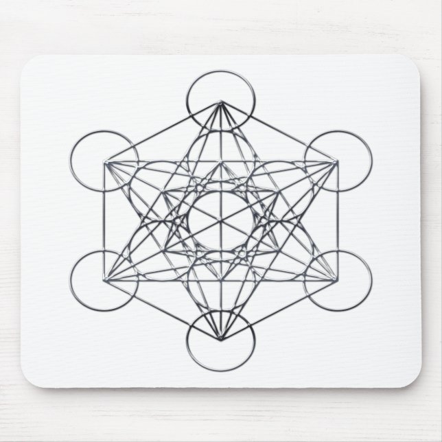 Silver Metal Metatron's Cube Mouse Pad (Front)