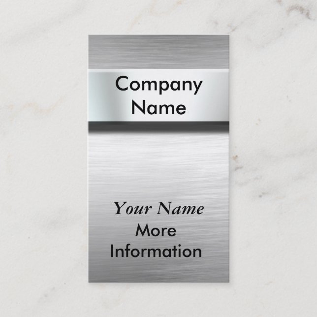 Silver Metal Nameplate Business Cards (Front)