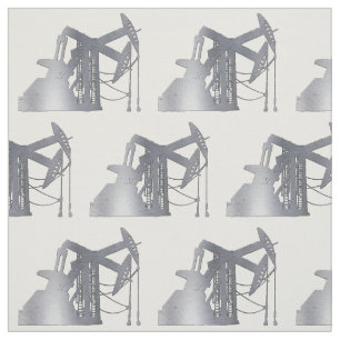 Silver Metal Oil Pumping Unit Design Fabric