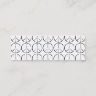 Silver Metal Peace Symbol Mini Business Card
