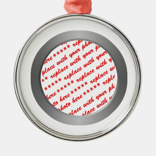 Silver Metal Photo Frame Template Metal Ornament (Front)