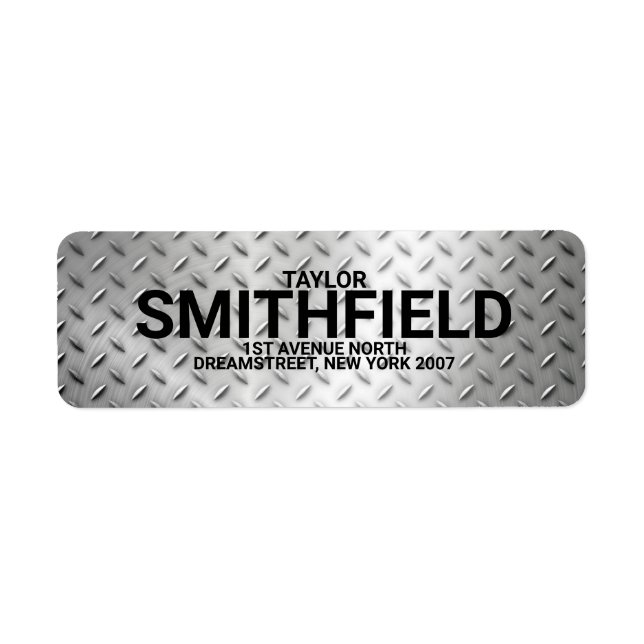 Silver Metal Plate Sheet Return Address Label (Front)