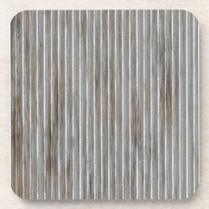 Silver Metal Ridges Coaster